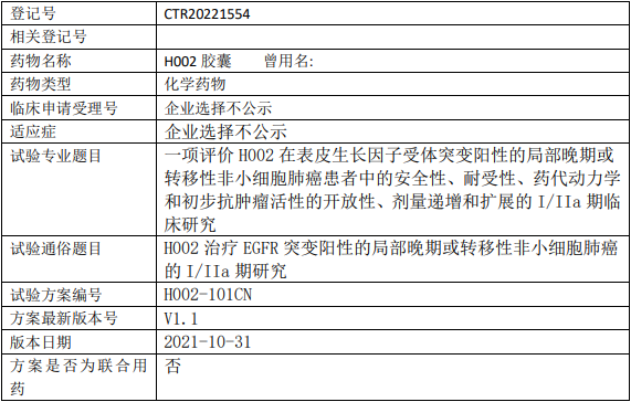 红云生物H002临床试验