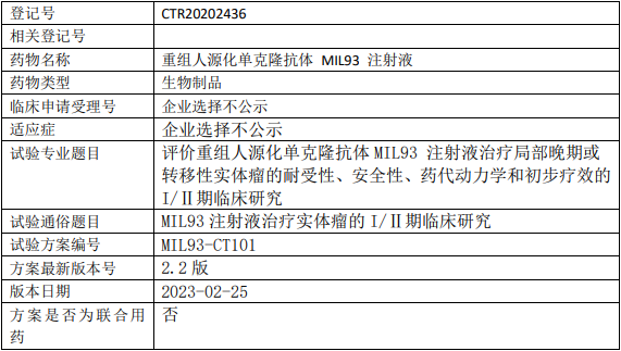 天广实生物MIL93临床试验