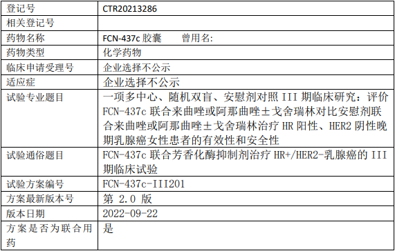 FCN437c临床试验