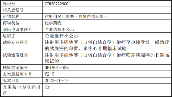 多西他赛临床试验(胰腺癌)