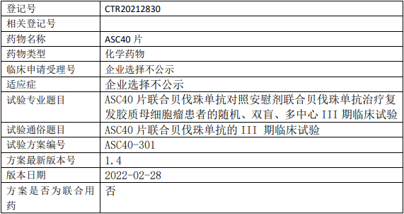 ASC40临床试验