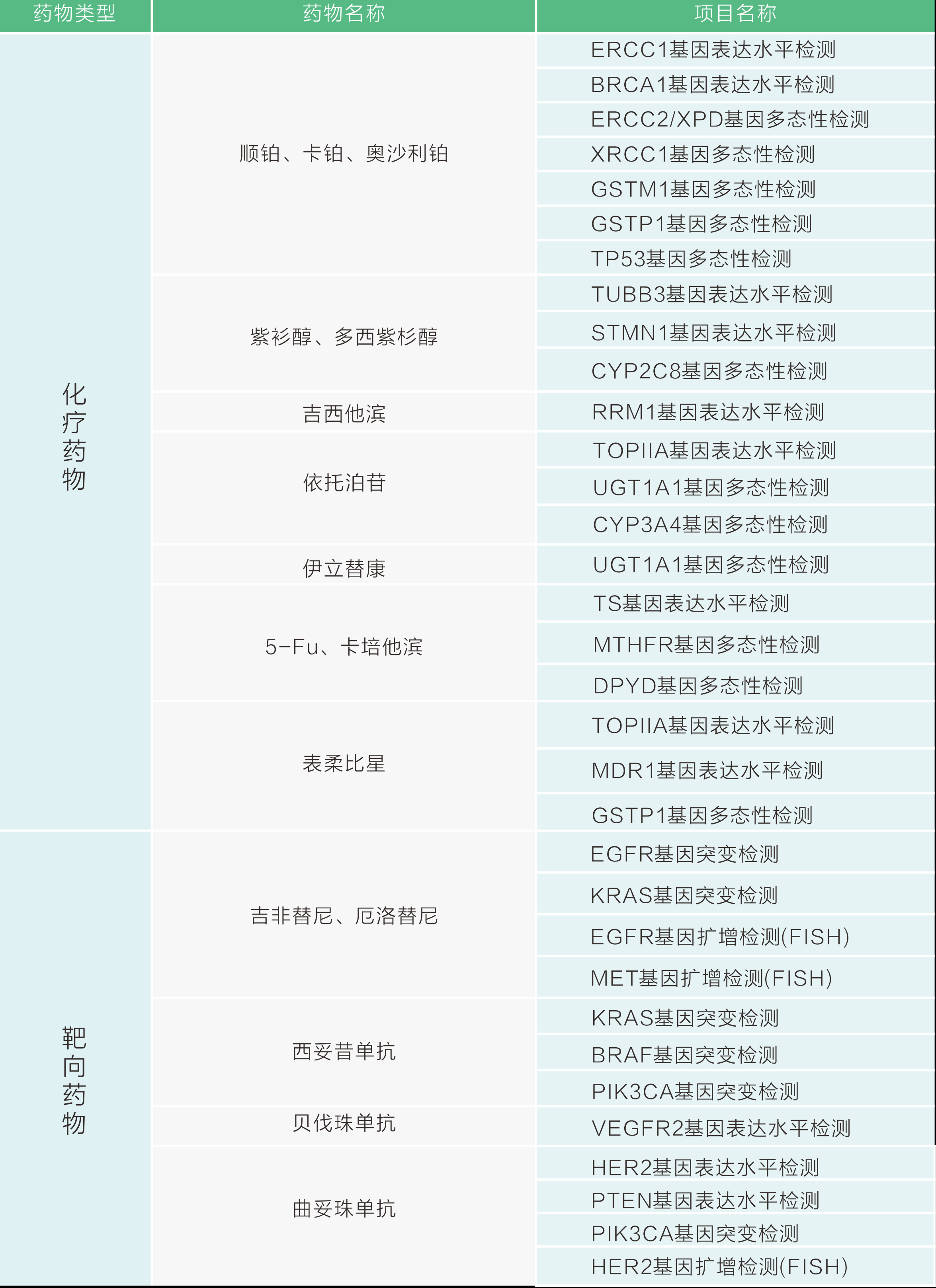 胃癌突变基因和对应的药物