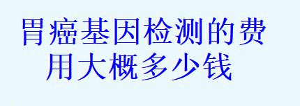 胃癌基因检测的费用大概多少钱