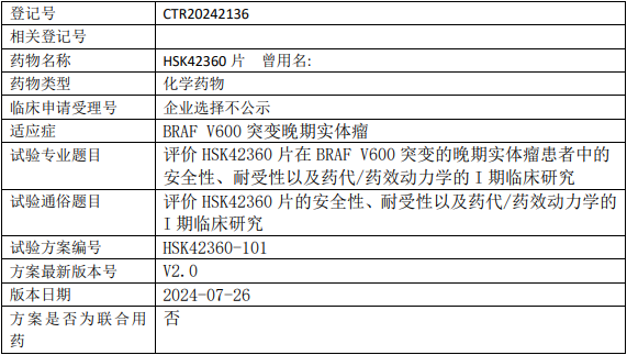 海思科HSK42360临床试验